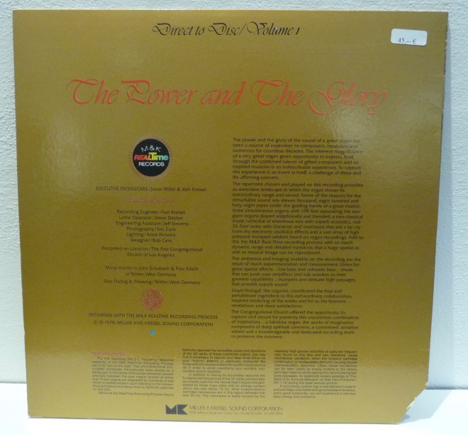 LP-The Power and the Glory - Direct to Disc-M&K-2